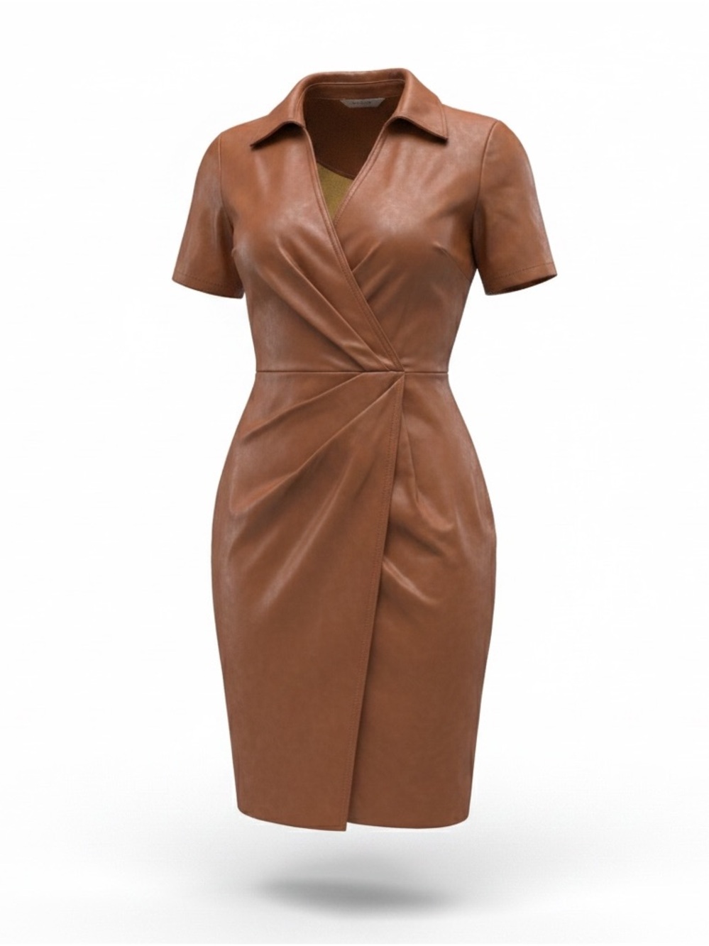 Nine West Brown Faux Leather Dress
